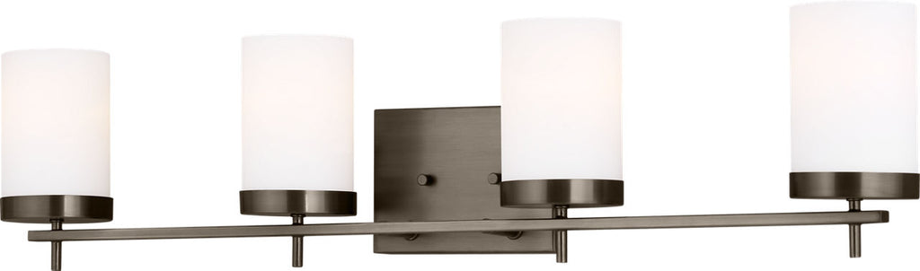 Zire Four Light Bath Pewter Bronze Bulbs Included