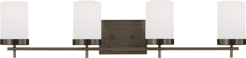 Zire Four Light Bath Pewter Bronze Bulbs Included