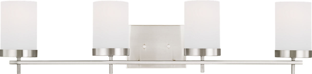 Zire Four Light Bath Brushed Nickel Bulbs Included