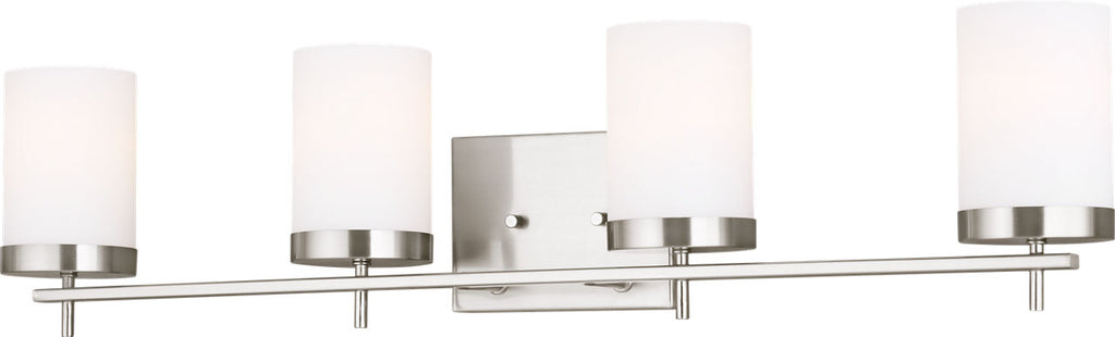 Zire Four Light Bath Brushed Nickel Bulbs Included