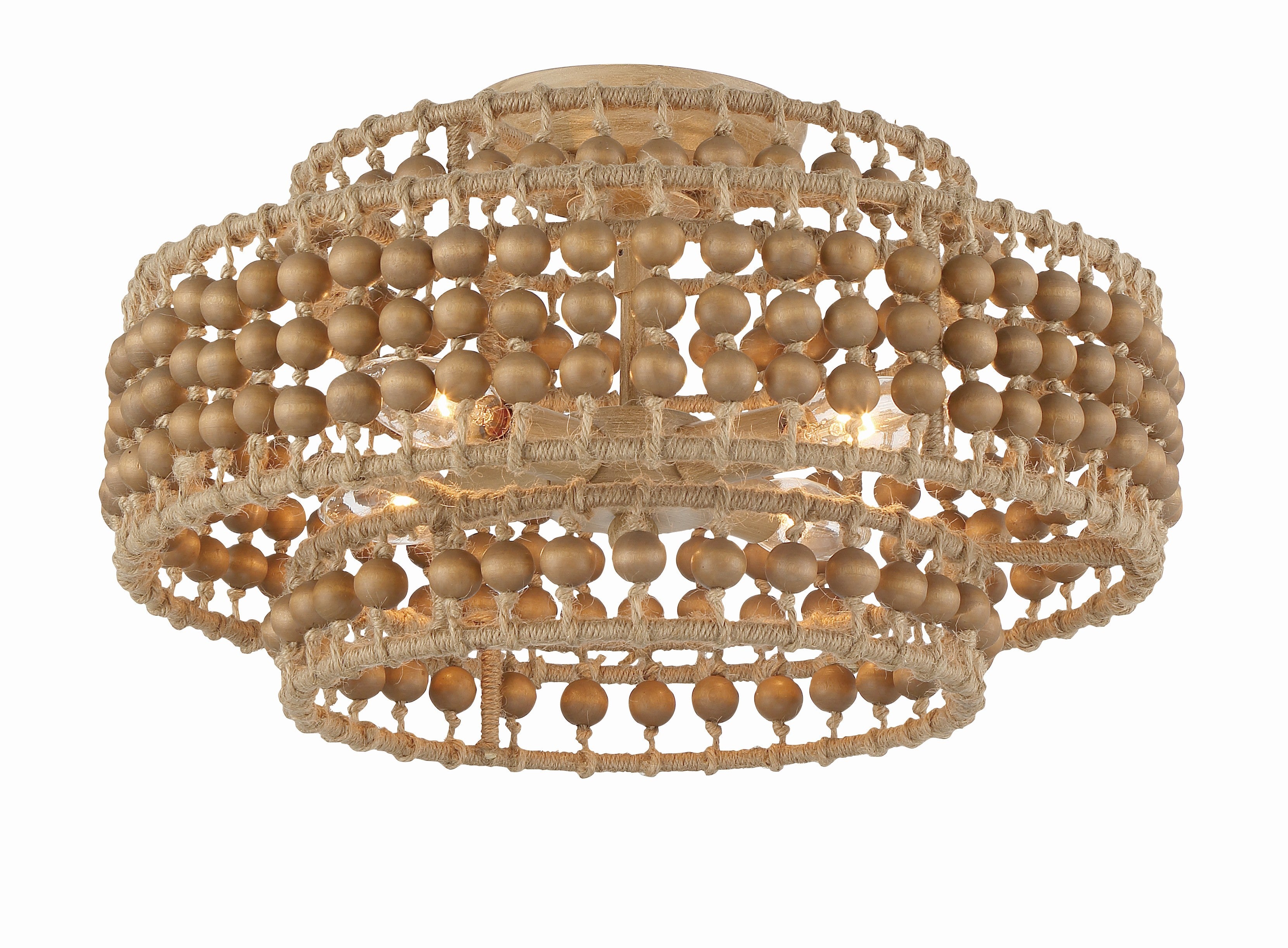 Silas 16'' Burnished Silver Semi Flush Mount