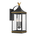 Simpson 10'' Matte Black + Textured Gold Outdoor Sconce