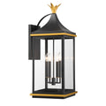Simpson 12.25'' Matte Black + Textured Gold Outdoor Sconce