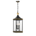 Simpson 10'' Matte Black + Textured Gold Outdoor Pendant