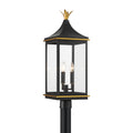 Simpson 10'' Matte Black + Textured Gold Outdoor Post