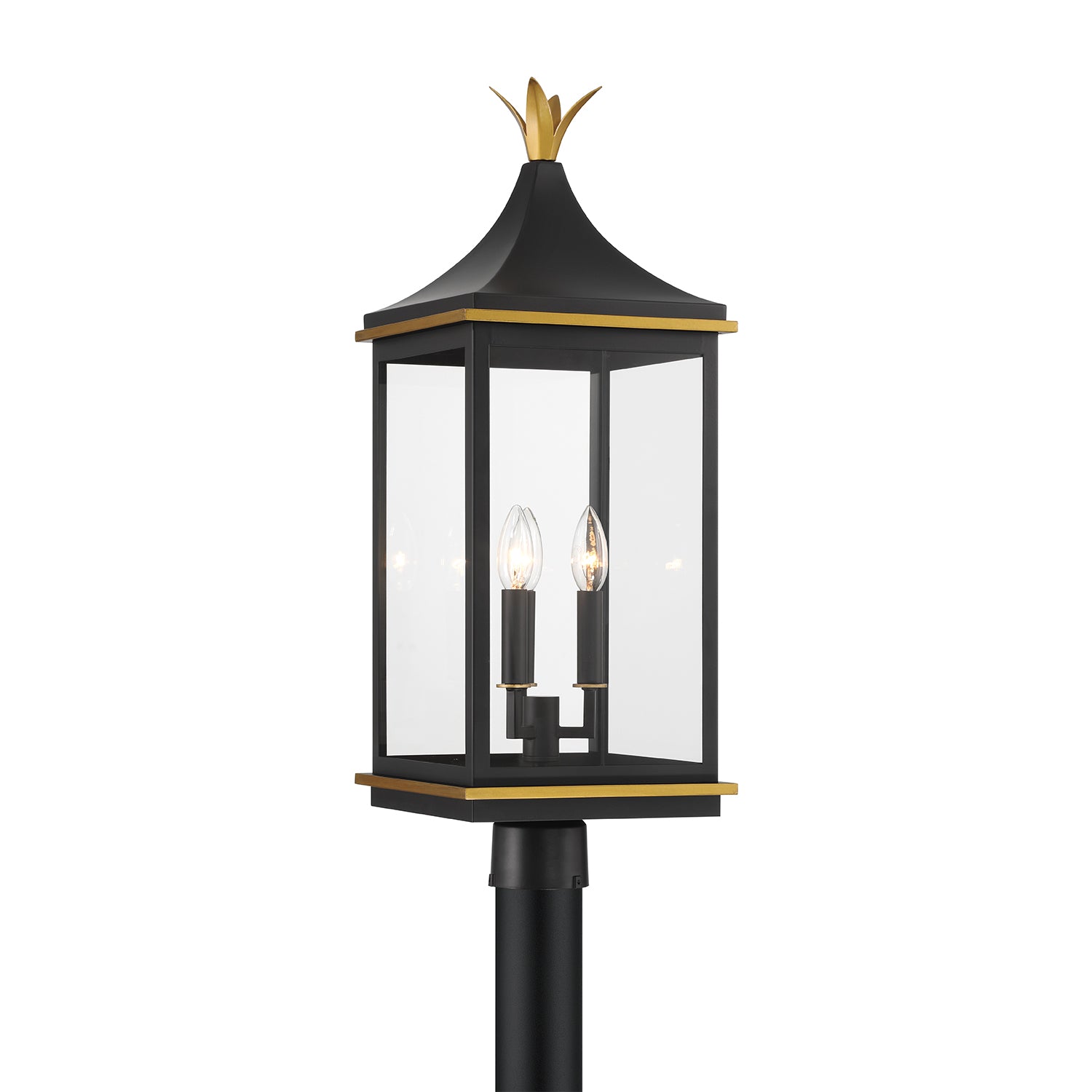 Simpson 10'' Matte Black + Textured Gold Outdoor Post