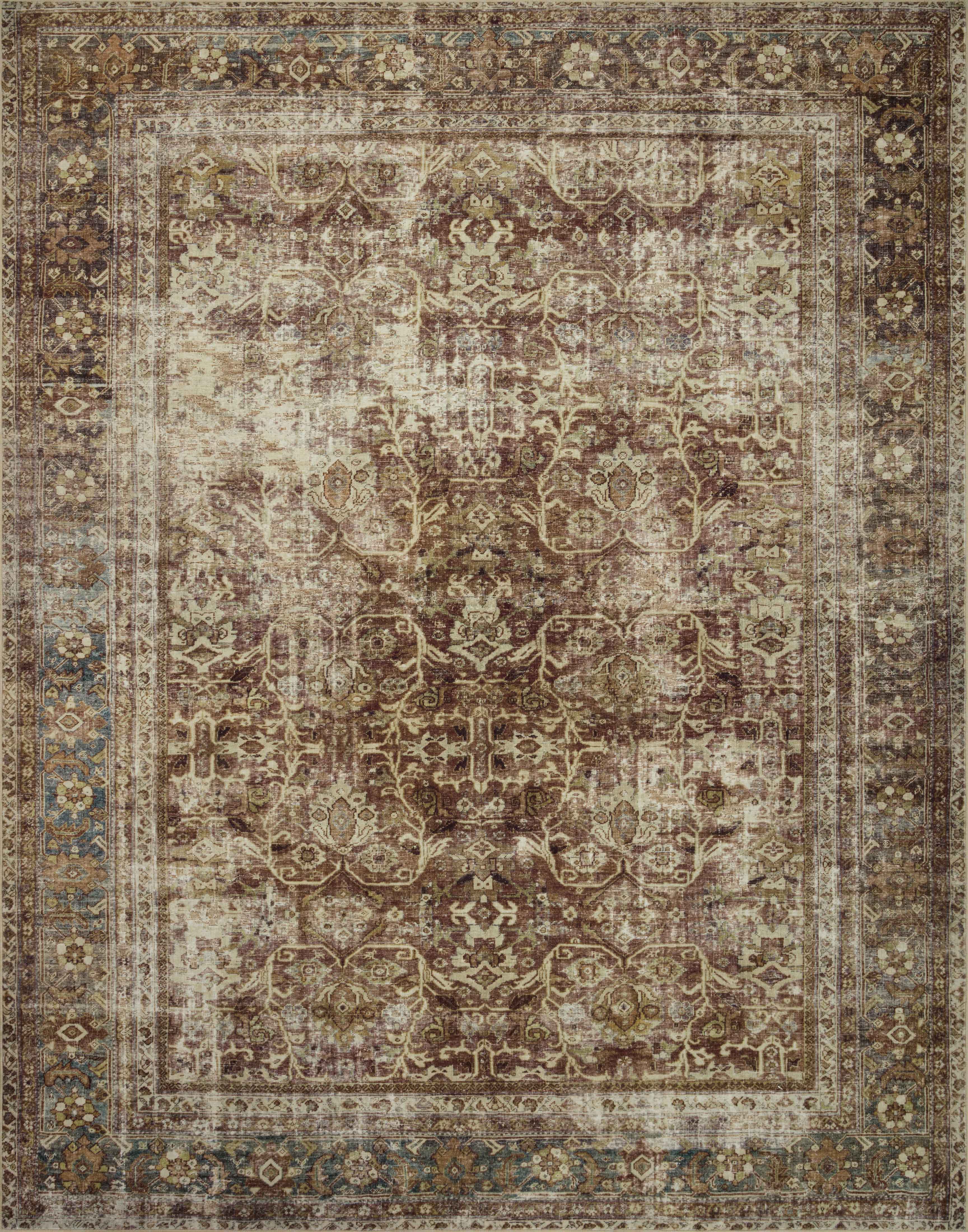 Magnolia Home by Joanna Gaines x Loloi | Sinclair Collection | Rust / Lagoon | SIN-01