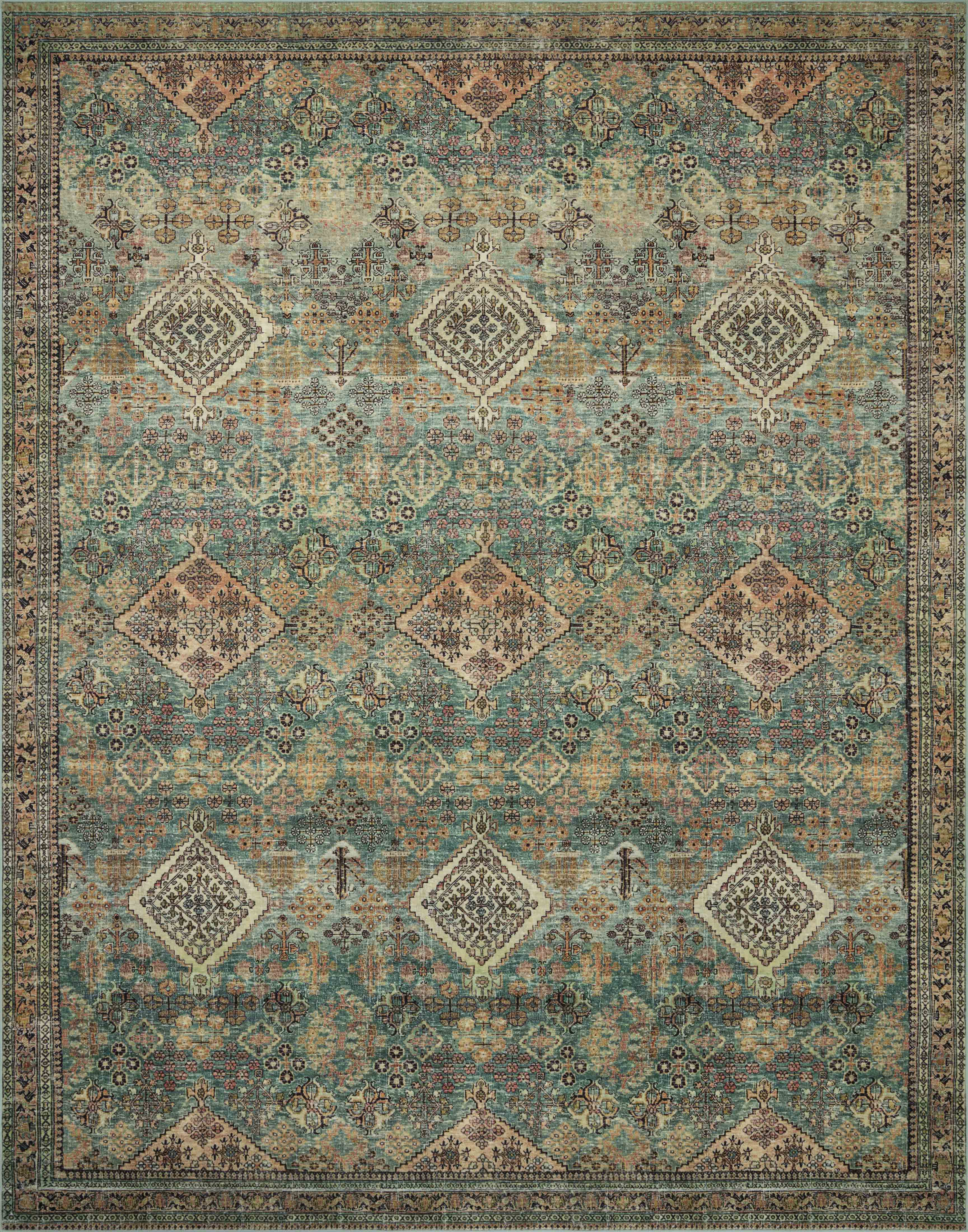 Magnolia Home by Joanna Gaines x Loloi | Sinclair Collection | Turquoise / Multi | SIN-03