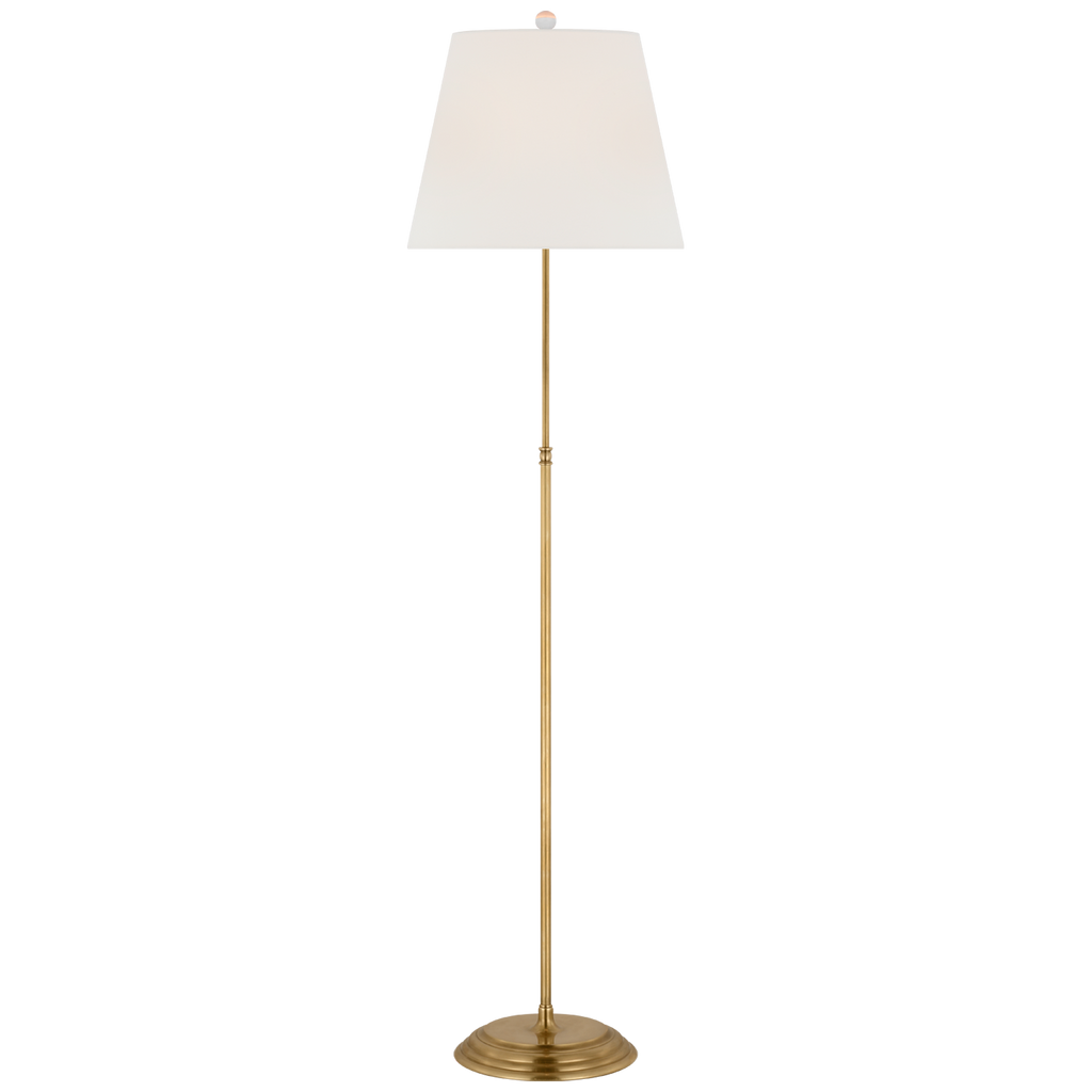 Wyatt 52" Floor Lamp | Hand-Rubbed Antique Brass | Linen Shade