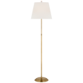 Wyatt 52" Floor Lamp | Hand-Rubbed Antique Brass | Linen Shade
