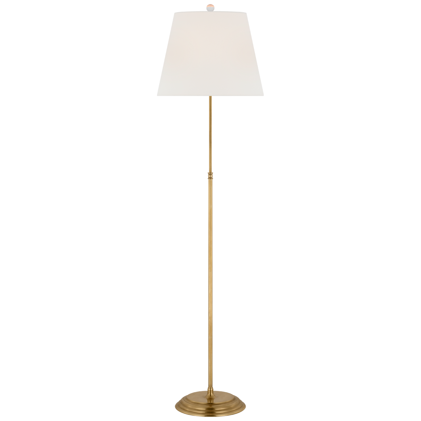 Wyatt 52" Floor Lamp | Hand-Rubbed Antique Brass | Linen Shade