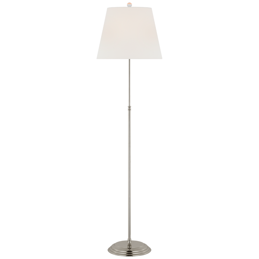 Wyatt 52" Floor Lamp | Polished Nickel | Linen Shade
