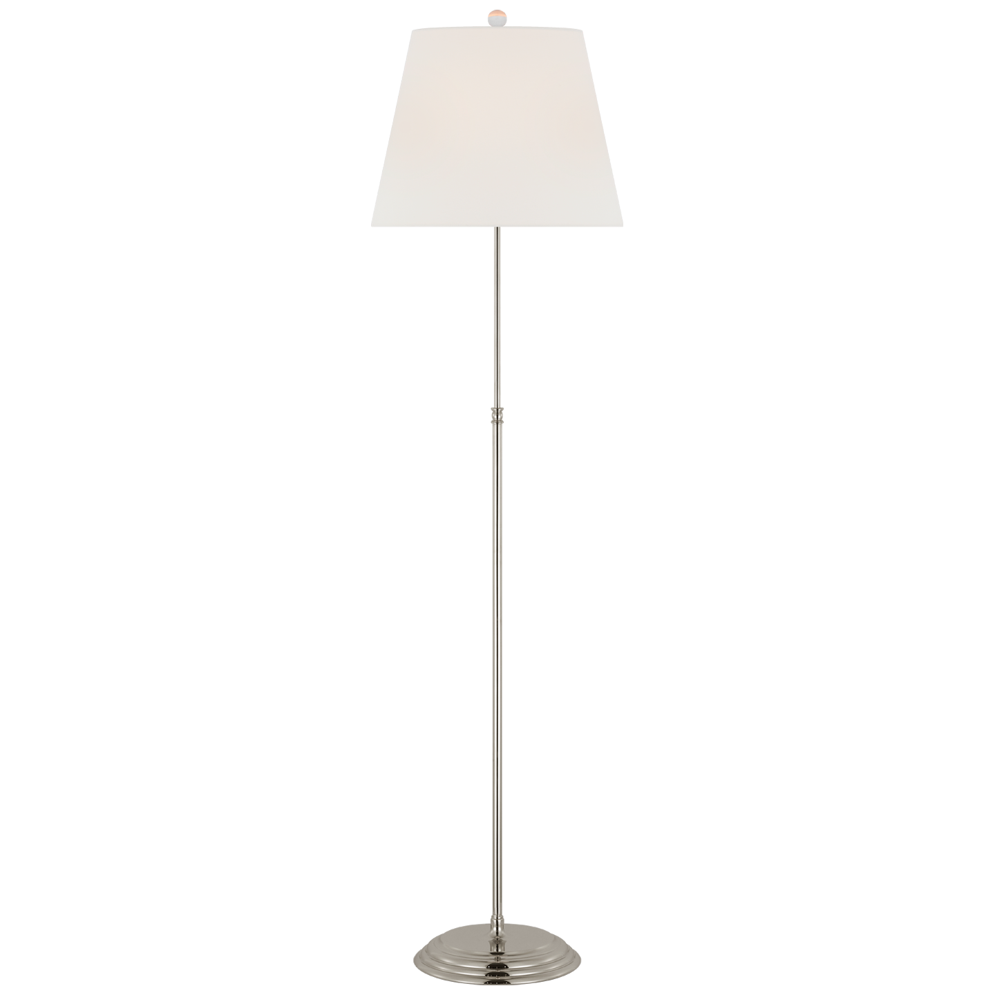 Wyatt 52" Floor Lamp | Polished Nickel | Linen Shade