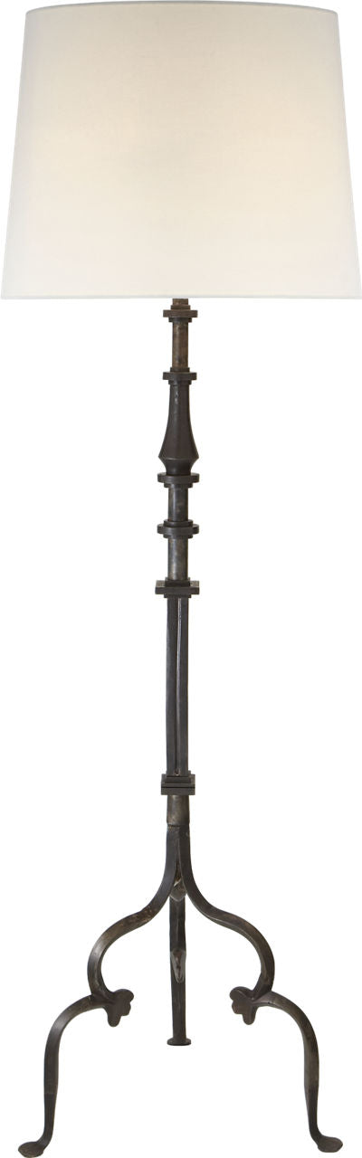 Madeleine Floor Lamp | Aged Iron | Linen Shade