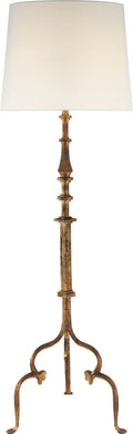 Madeleine Floor Lamp | Gilded Iron | Linen Shade