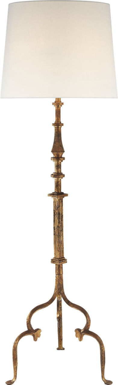 Madeleine Floor Lamp | Gilded Iron | Linen Shade