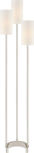 Aimee Floor Lamp | Polished Nickel | Linen Shades