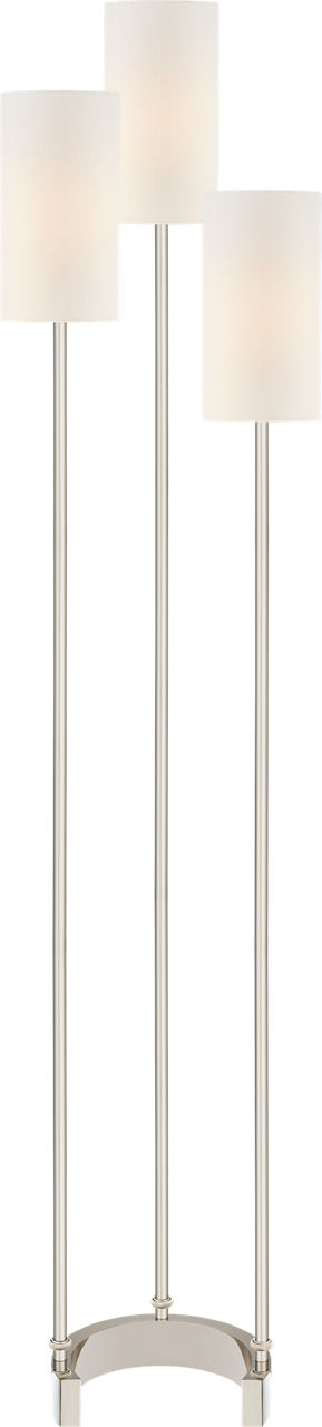 Aimee Floor Lamp | Polished Nickel | Linen Shades
