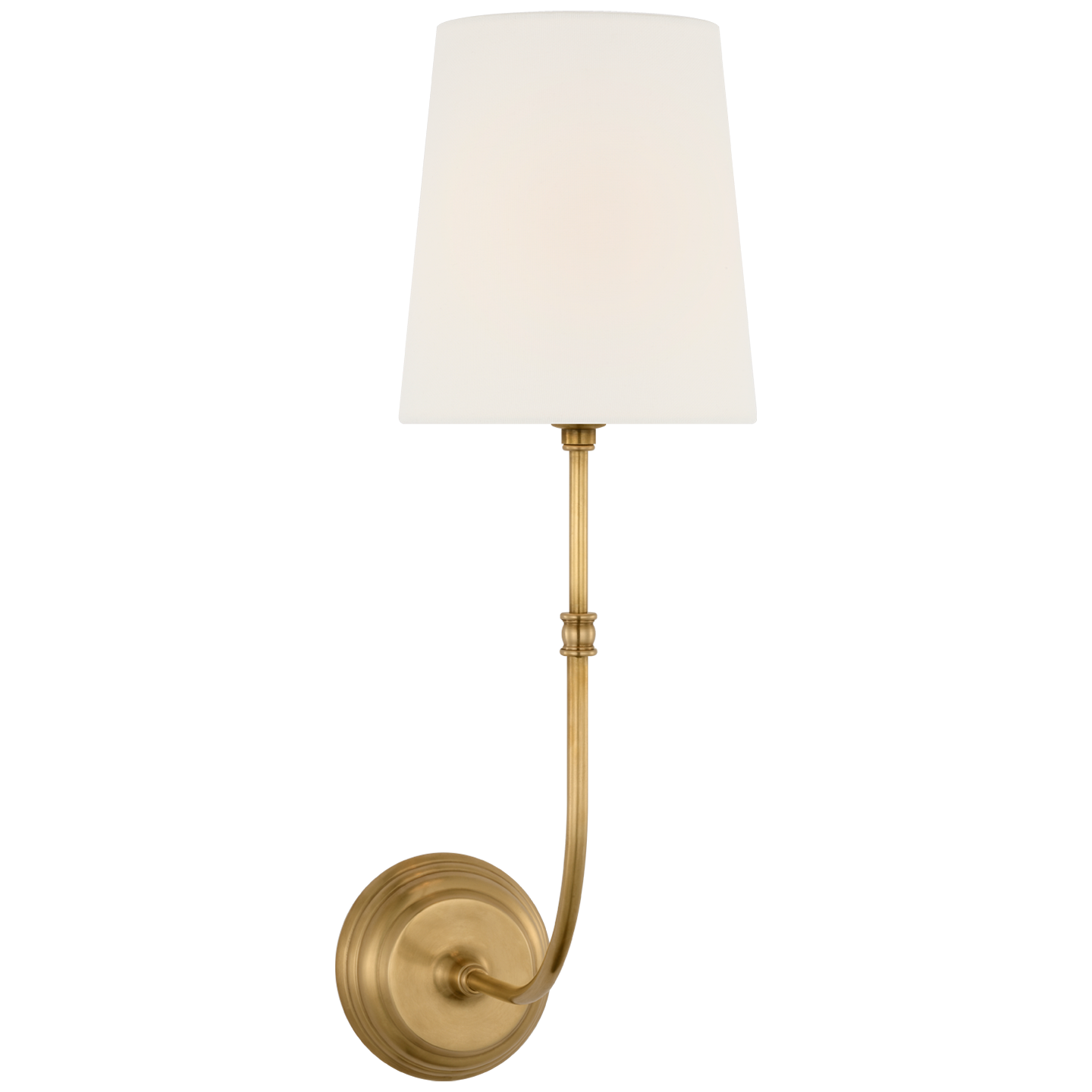 Wyatt 20" Sconce | Hand-Rubbed Antique Brass | Linen Shade