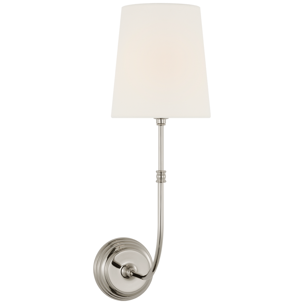 Wyatt 20" Sconce | Polished Nickel | Linen Shade