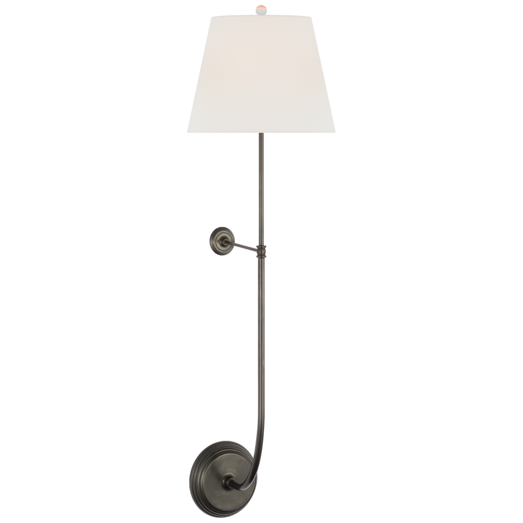 Wyatt 39" Statement Sconce | Bronze | Linen Shade