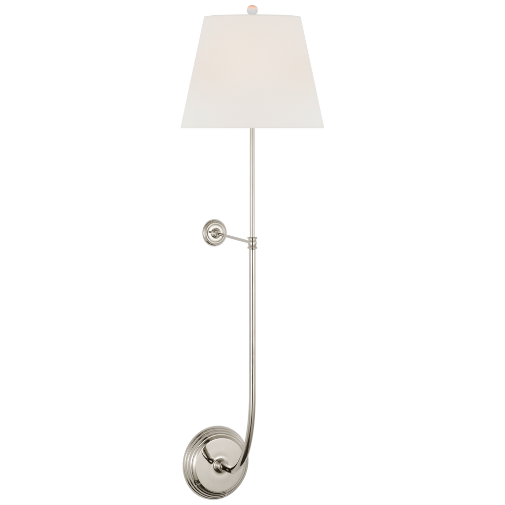 Wyatt 39" Statement Sconce | Polished Nickel | Linen Shade
