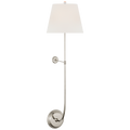 Wyatt 39" Statement Sconce | Polished Nickel | Linen Shade