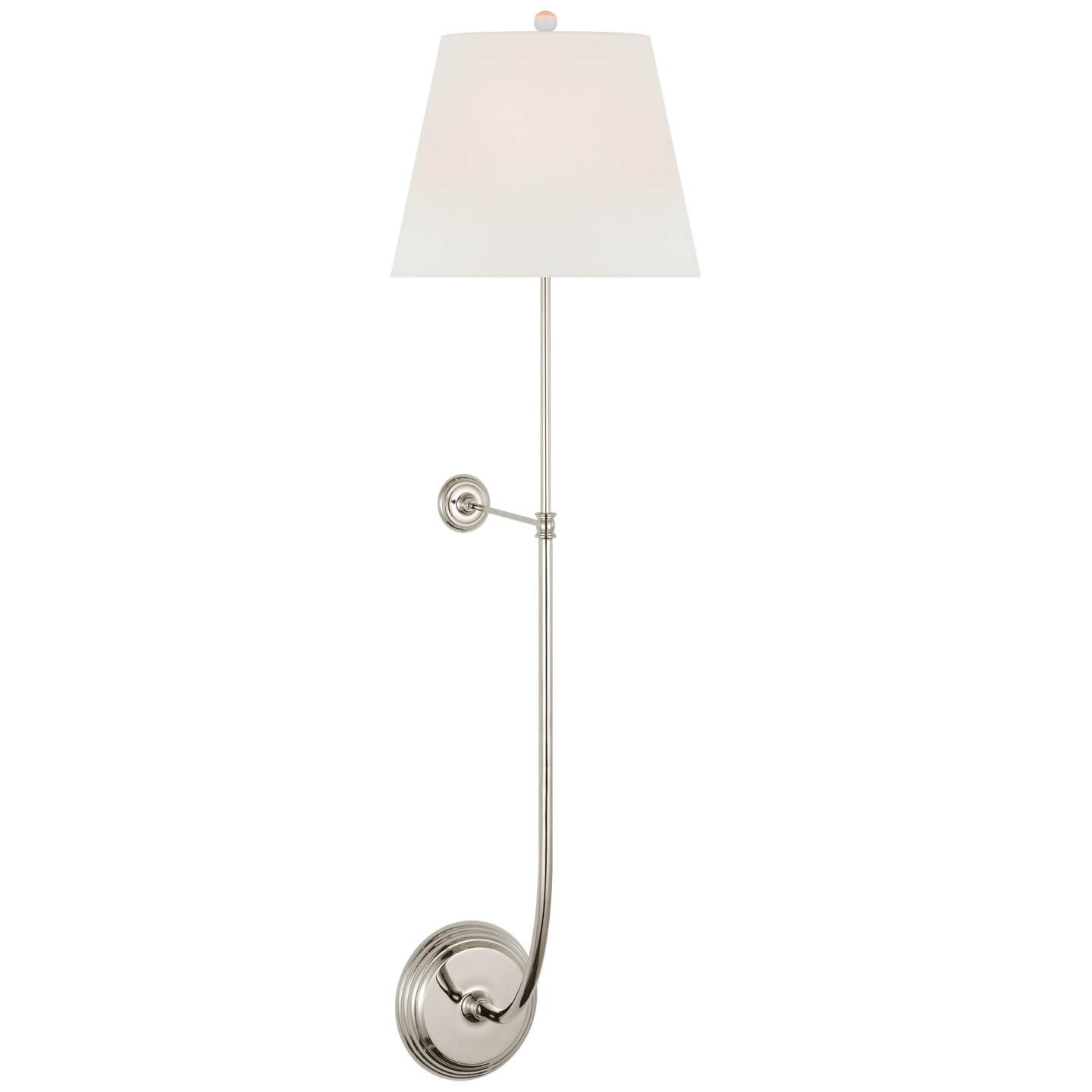 Wyatt 39" Statement Sconce | Polished Nickel | Linen Shade
