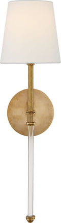 Camille Sconce | Hand-Rubbed Antique Brass | Linen Shade