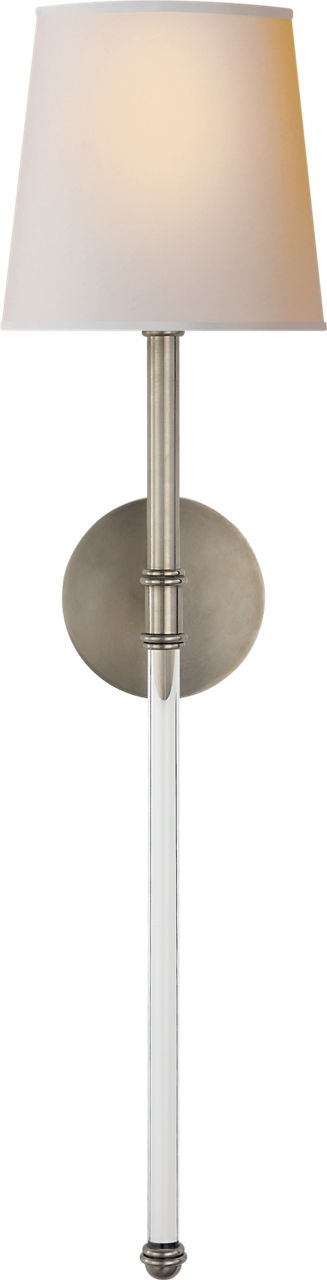 Camille Large Tail Sconce | Antique Nickel | Natural Paper Shade