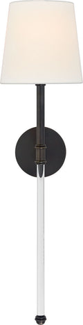 Camille Large Tail Sconce | Bronze | Linen Shade