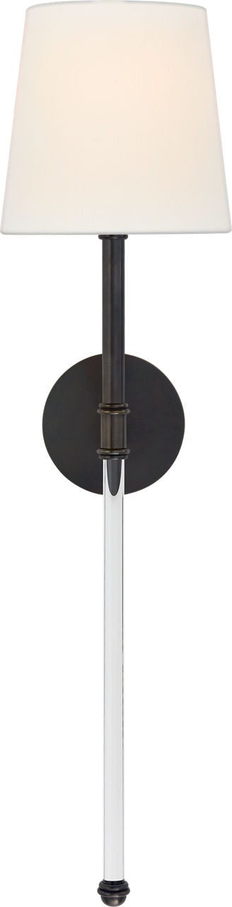 Camille Large Tail Sconce | Bronze | Linen Shade