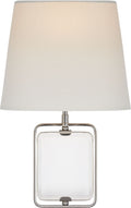 Henri Framed Jewel Sconce | Crystal and Polished Nickel | Linen Shade