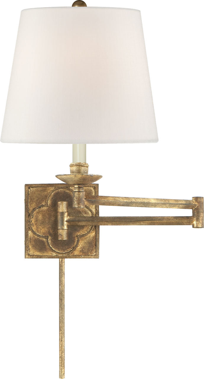 Griffith Swing Arm | Gilded Iron | Linen Shade