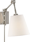 Graves Pivoting Sconce | Polished Nickel | Linen Shade