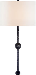 Carey Rail Sconce | Aged Iron | Linen Shade