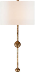 Carey Rail Sconce | Gilded Iron | Linen Shade