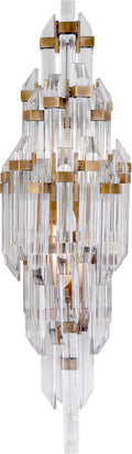 Adele Small Sconce | Hand-Rubbed Antique Brass | Clear Acrylic