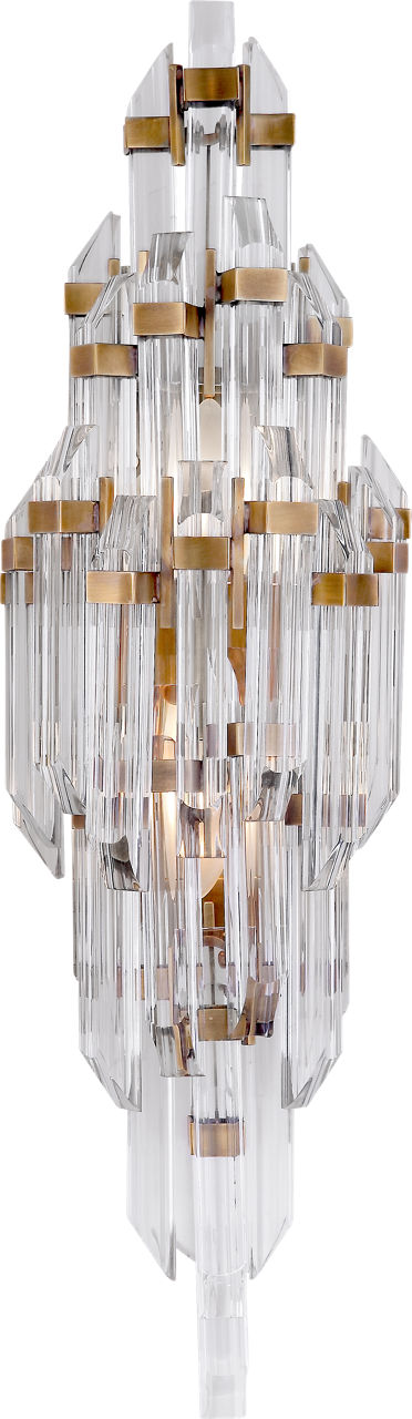 Adele Small Sconce | Hand-Rubbed Antique Brass | Clear Acrylic