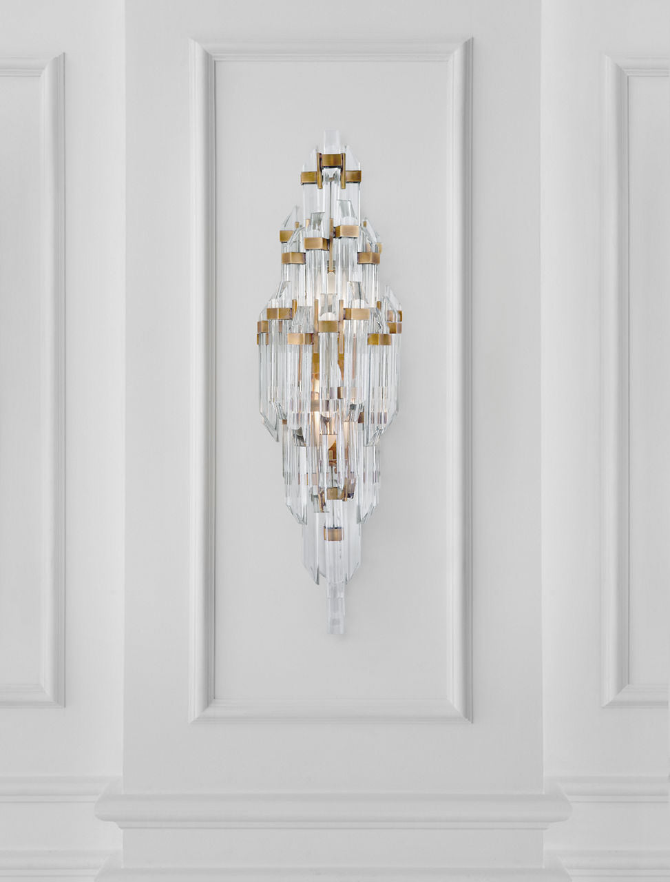 Adele Small Sconce | Hand-Rubbed Antique Brass | Clear Acrylic