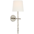Collette 23" Tail Sconce | Polished Nickel | Linen Shade