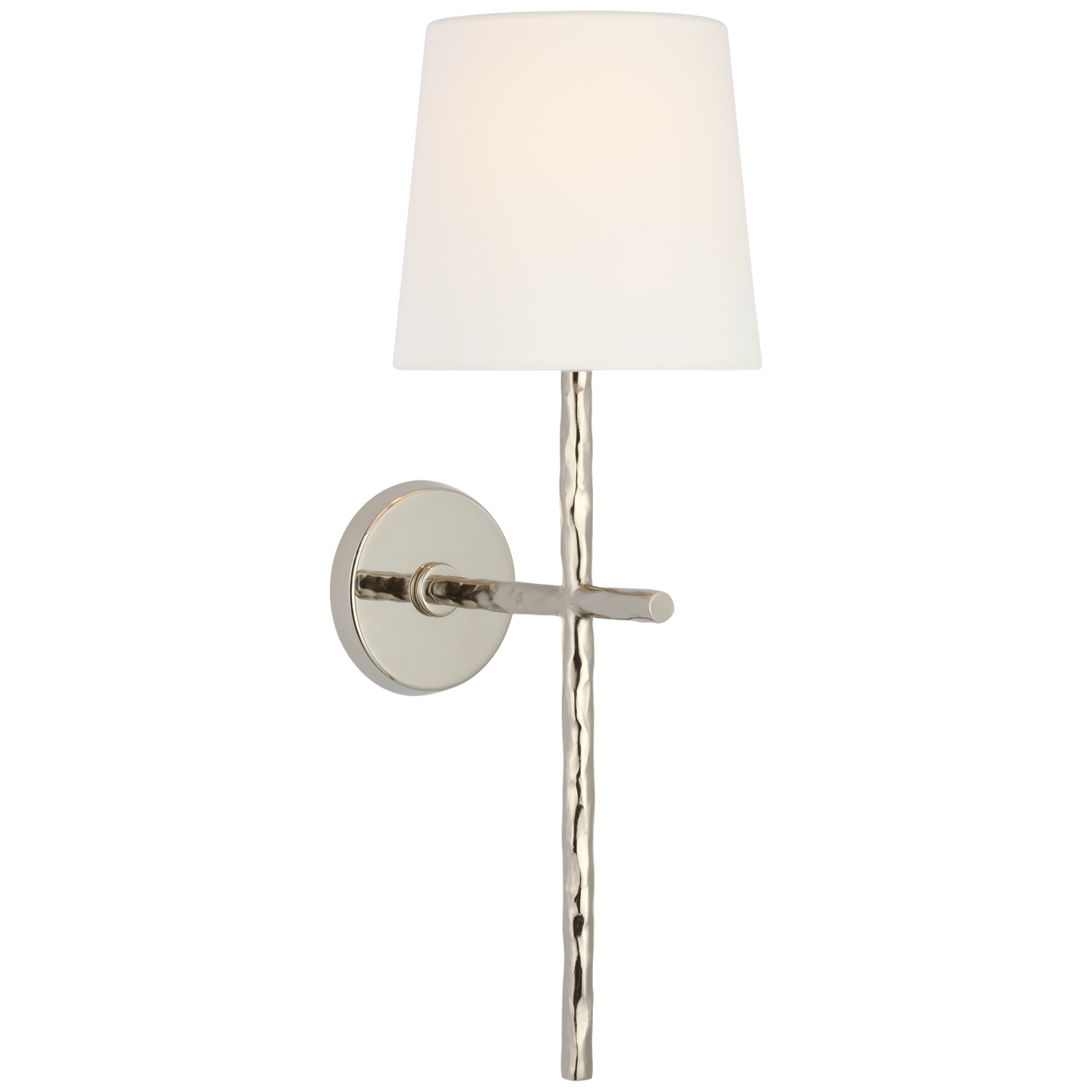 Collette 23" Tail Sconce | Polished Nickel | Linen Shade