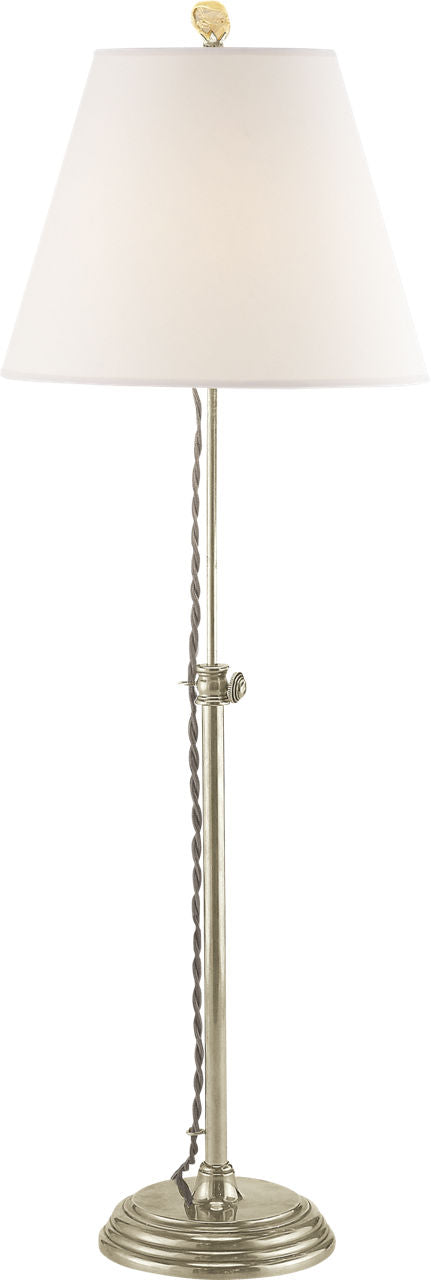 Wyatt Accent Lamp | Antique Nickel | Linen Shade