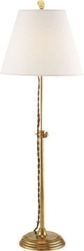 Wyatt Accent Lamp | Hand-Rubbed Antique Brass | Linen Shade