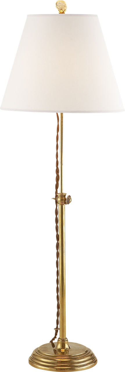 Wyatt Accent Lamp | Hand-Rubbed Antique Brass | Linen Shade