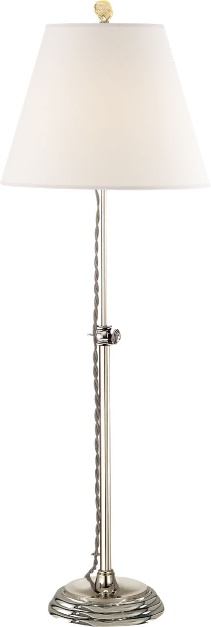 Wyatt Accent Lamp | Polished Nickel | Linen Shade