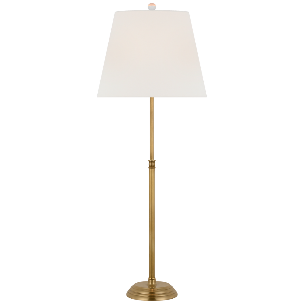 Wyatt 29" Buffet Lamp | Hand-Rubbed Antique Brass | Linen Shade