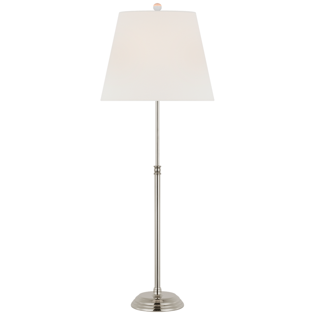 Wyatt 29" Buffet Lamp | Polished Nickel | Linen Shade