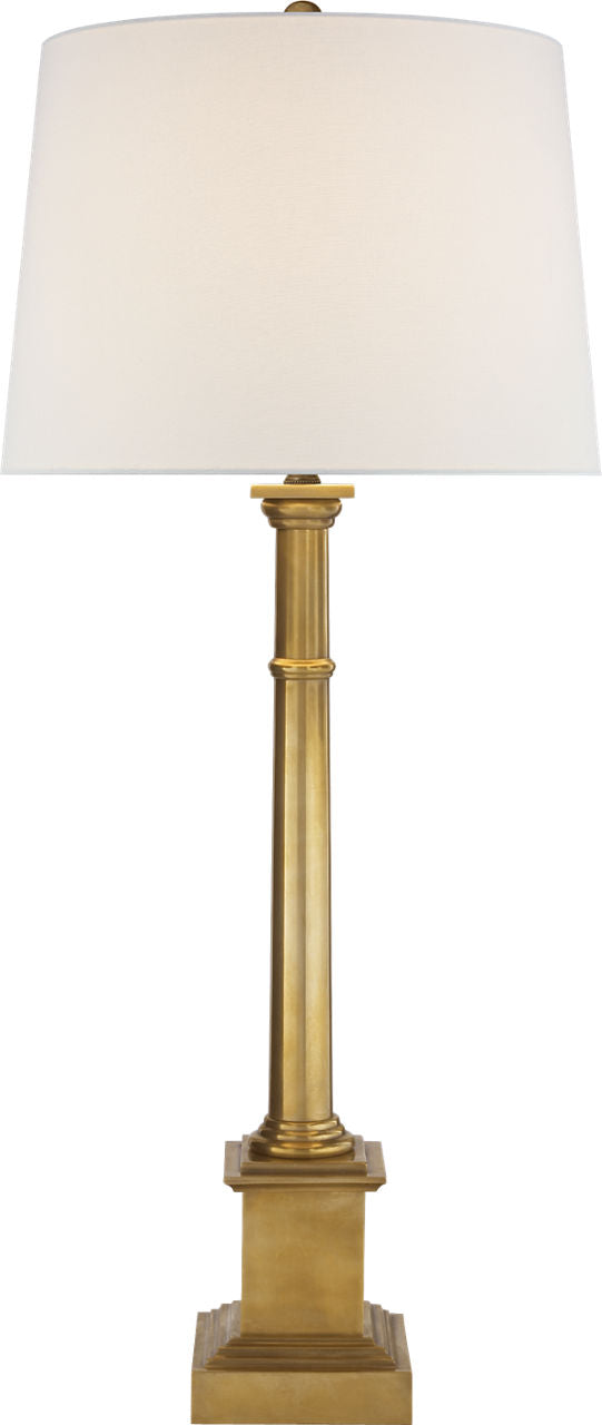 Josephine Table Lamp | Hand-Rubbed Antique Brass | Linen Shade