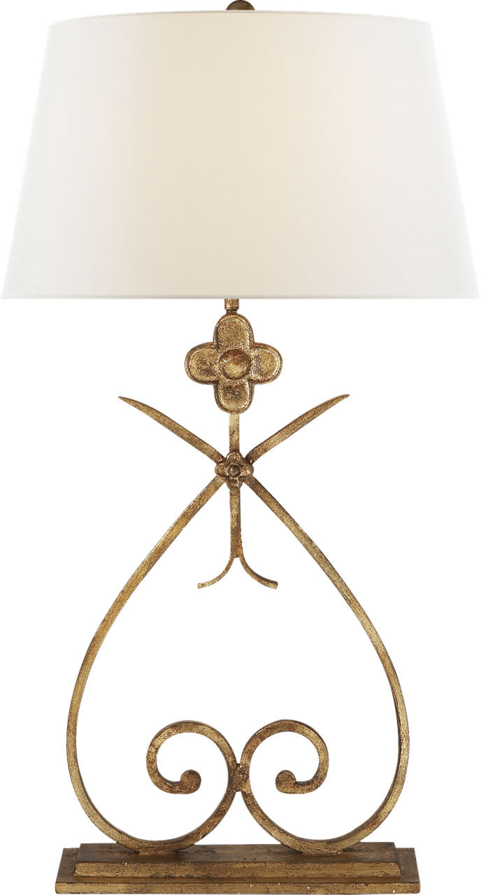Harper Table Lamp | Gilded Iron | Linen Shade